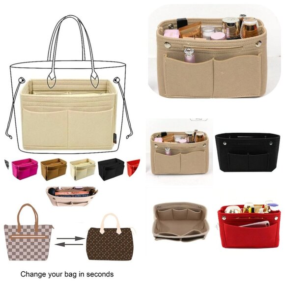 Handbags - WWT Purse Organizer Insert Handbag Purse FELT Organizer